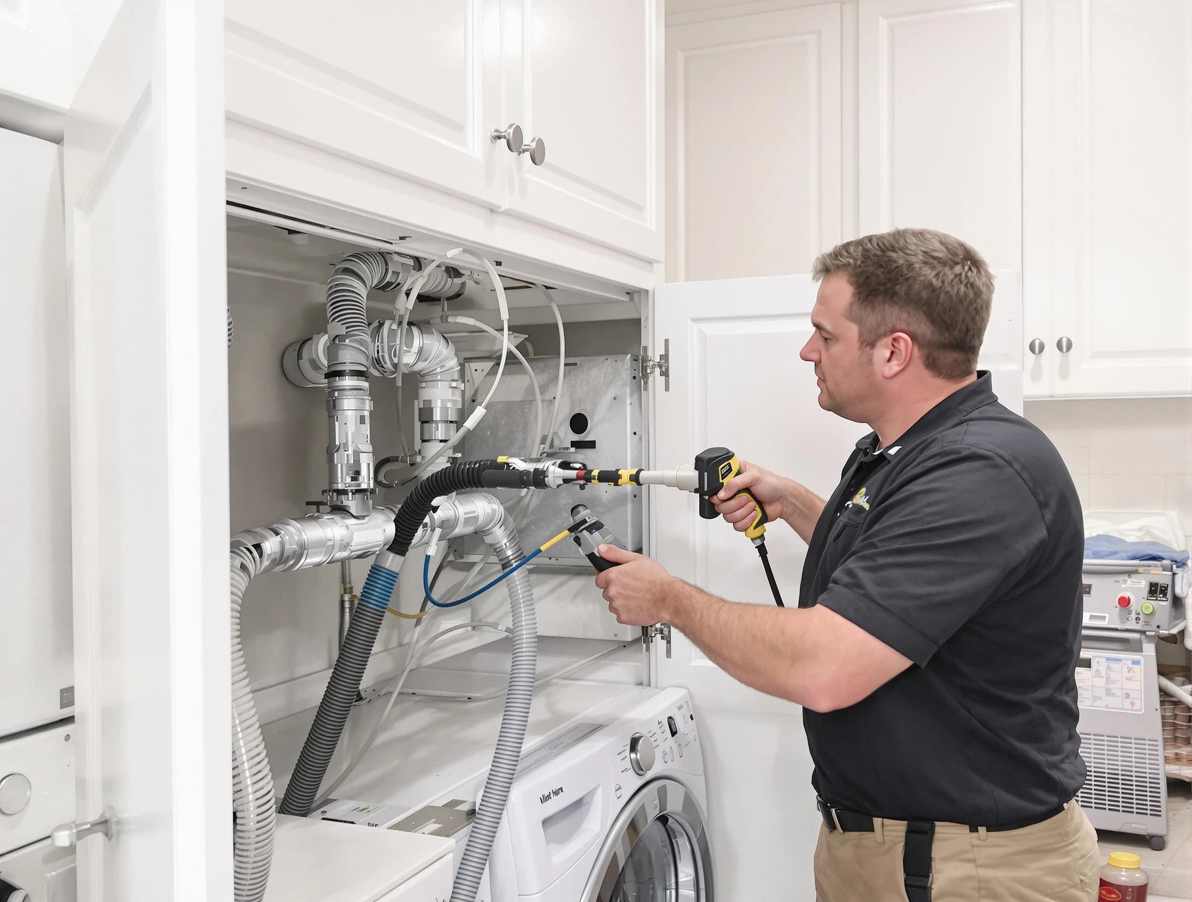 Doraville Dryer Vent Cleaning professional removing severe blockage from a clogged dryer vent in Doraville