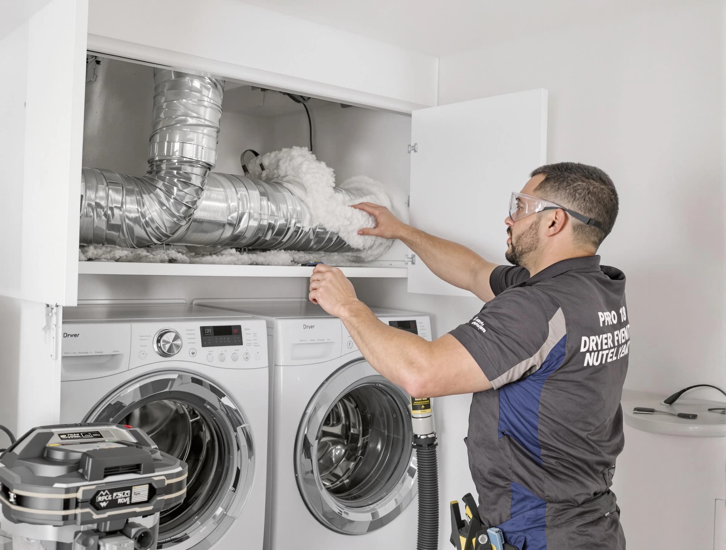 Doraville Dryer Vent Cleaning certified technician performing specialized gas dryer vent cleaning in Doraville
